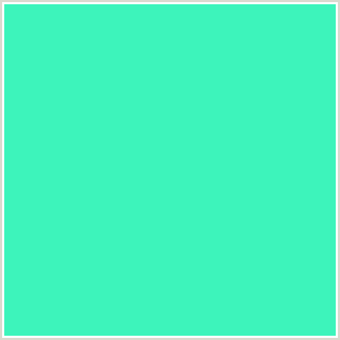 3DF4BB Hex Color Image (BLUE GREEN, BRIGHT TURQUOISE)