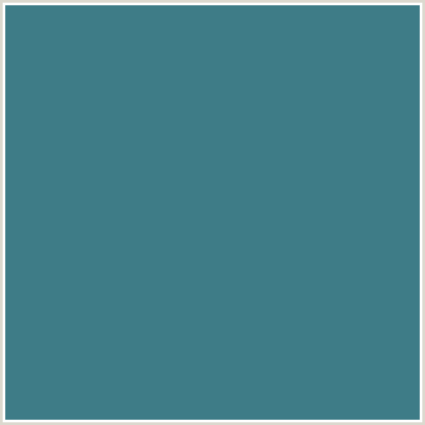 3E7C87 Hex Color Image (LIGHT BLUE, MING, TEAL)