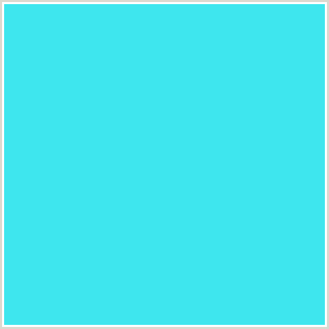 3EE6EE Hex Color Image (LIGHT BLUE, PICTON BLUE)