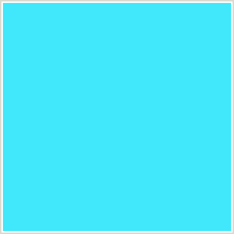 41E7FA Hex Color Image (BRIGHT TURQUOISE, LIGHT BLUE)