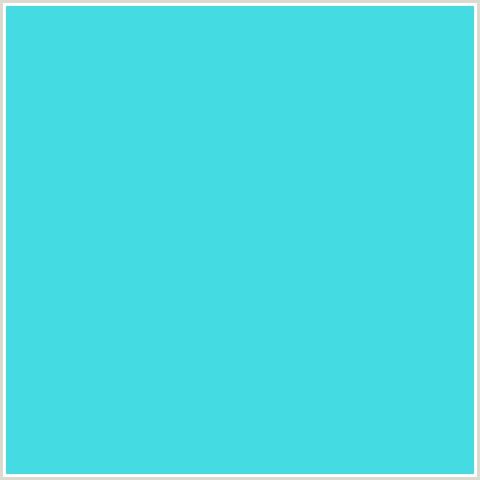 44DBE2 Hex Color Image (LIGHT BLUE, TURQUOISE)