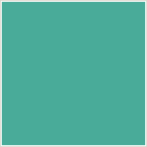 49AB99 Hex Color Image (BLUE GREEN, KEPPEL)