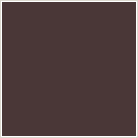 4A3737 Hex Color Image (RED, WOODY BROWN)