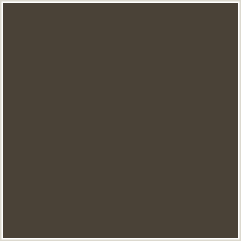 4A4237 Hex Color Image (BROWN, ORANGE, TAUPE)