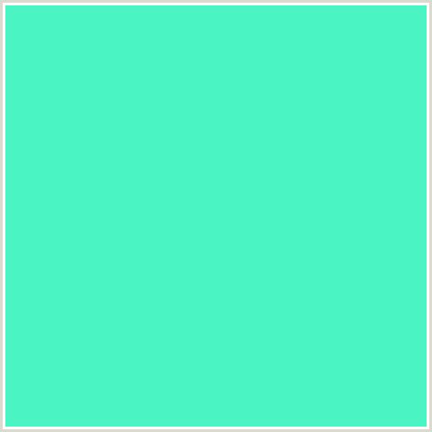 4BF5C3 Hex Color Image (AQUAMARINE, BLUE GREEN)