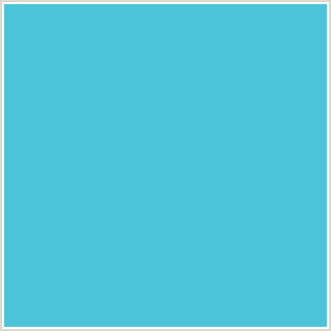 4CC3D9 Hex Color Image (LIGHT BLUE, VIKING)