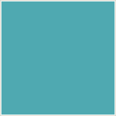 4FA9B0 Hex Color Image (HIPPIE BLUE, LIGHT BLUE)