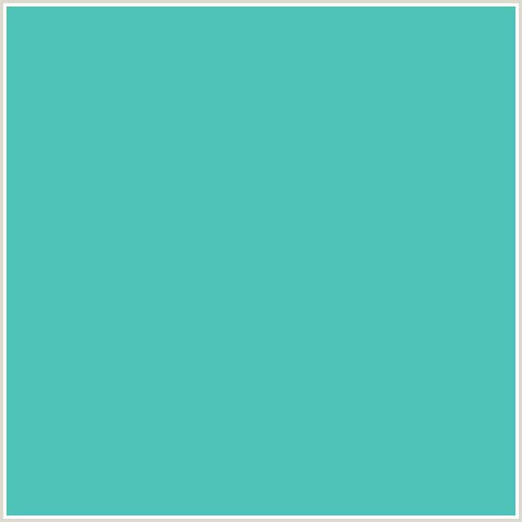 50C3B9 Hex Color Image (AQUA, FOUNTAIN BLUE, LIGHT BLUE)