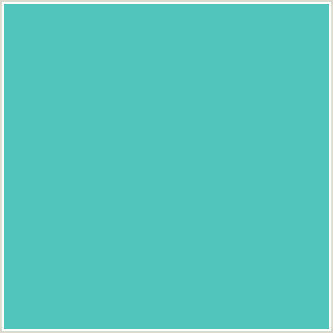 51C5BB Hex Color Image (AQUA, FOUNTAIN BLUE, LIGHT BLUE)