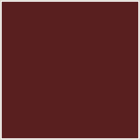 591F1F Hex Color Image (COCOA BEAN, RED)