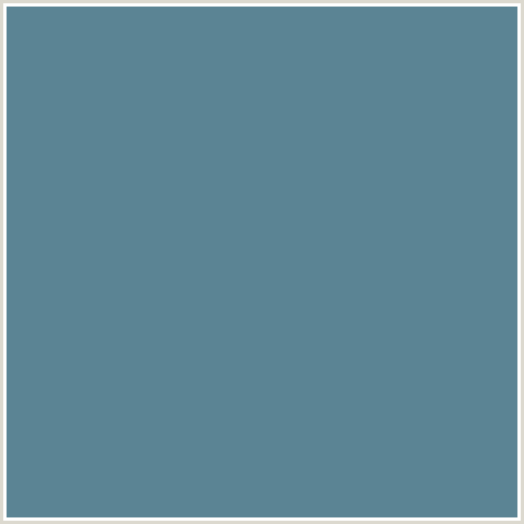 5B8494 Hex Color Image (LIGHT BLUE, SMALT BLUE)
