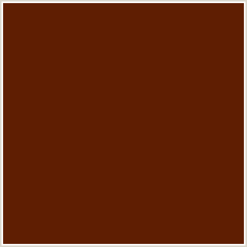 5F1E02 Hex Color Image (BROWN BRAMBLE, RED ORANGE)