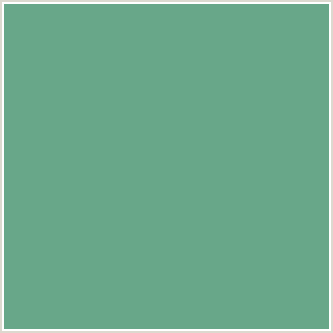 68A789 Hex Color Image (AQUA FOREST, GREEN BLUE)