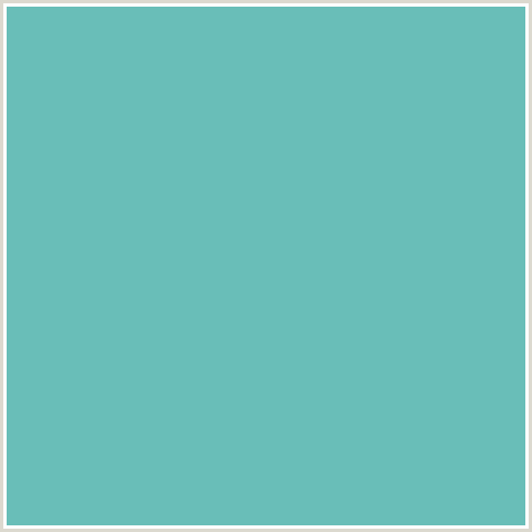 69BEB8 Hex Color Image (AQUA, LIGHT BLUE, TRADEWIND)