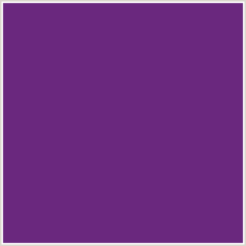 6A287E Hex Color Image (EMINENCE, PURPLE, VIOLET)