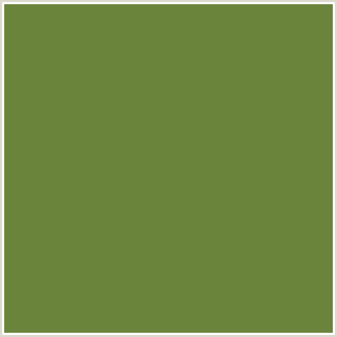 6A843B Hex Color Image (GREEN YELLOW, PESTO)