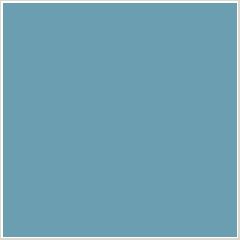 6A9EB0 Hex Color Image (HIPPIE BLUE, LIGHT BLUE)