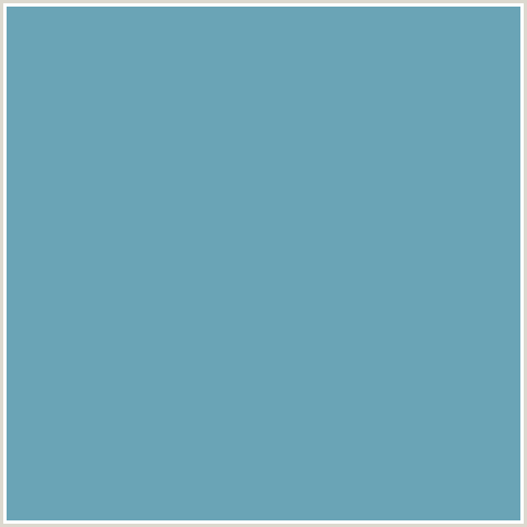 6AA4B6 Hex Color Image (HIPPIE BLUE, LIGHT BLUE)