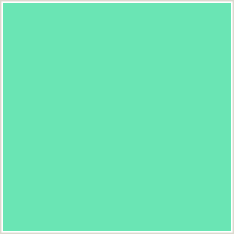 6AE5B4 Hex Color Image (AQUAMARINE BLUE, GREEN BLUE)