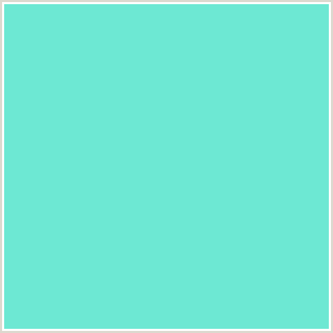 6DE8D3 Hex Color Image (BLUE GREEN, TURQUOISE BLUE)