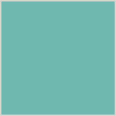 6EB8AF Hex Color Image (BLUE GREEN, TRADEWIND)