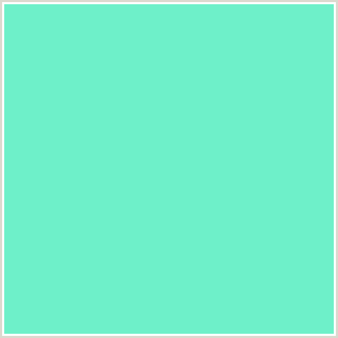 6EF0C9 Hex Color Image (BLUE GREEN, SPRAY)