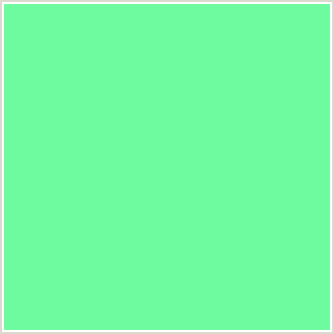6EFA9F Hex Color Image (AQUAMARINE, GREEN BLUE, MINT GREEN)