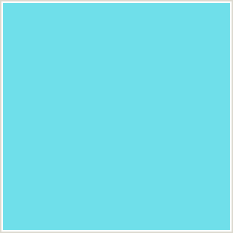 6FDFEA Hex Color Image (LIGHT BLUE, TEAL, TURQUOISE BLUE)