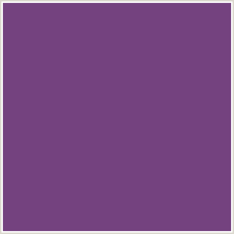 74427F Hex Color Image (AFFAIR, PURPLE, VIOLET)