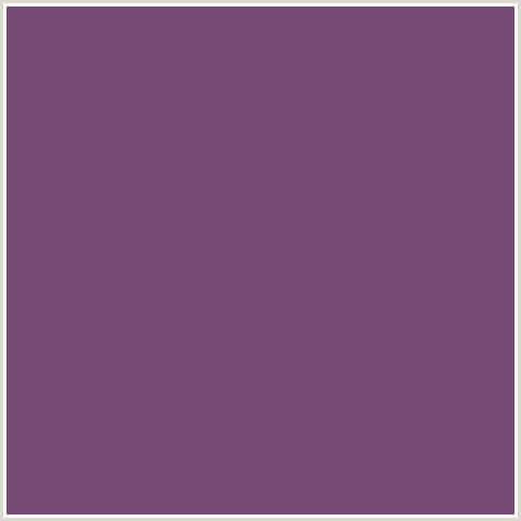 744A74 Hex Color Image (DEEP PINK, EGGPLANT, FUCHSIA, FUSCHIA, HOT PINK, MAGENTA)