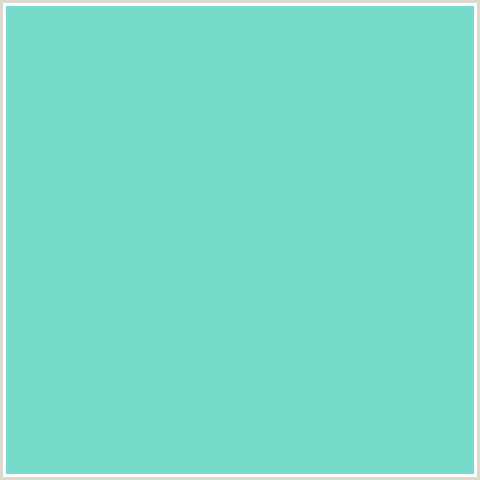 74DCC9 Hex Color Image (BERMUDA, BLUE GREEN)