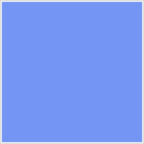 7595F4 Hex Color Image (BLUE, CORNFLOWER BLUE)