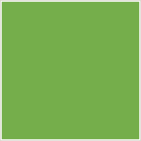 75AE4B Hex Color Image (CHELSEA CUCUMBER, GREEN)