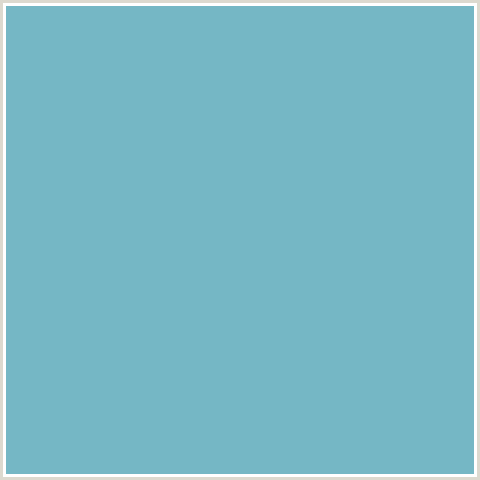 75B7C5 Hex Color Image (GLACIER, LIGHT BLUE)
