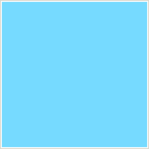76DAFF Hex Color Image (LIGHT BLUE, MALIBU, TEAL)