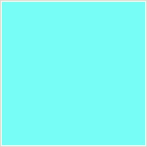 77FDF5 Hex Color Image (AQUA, AQUAMARINE, LIGHT BLUE, TEAL)