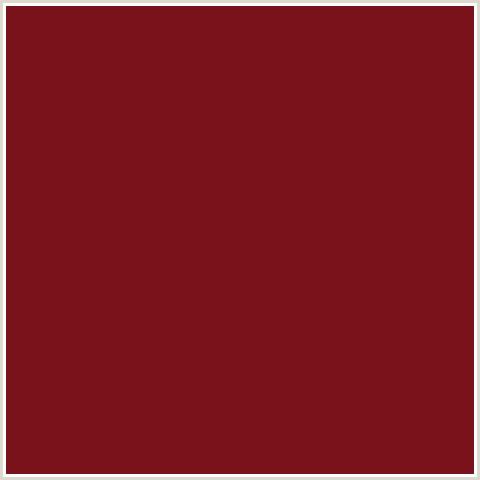 7A121C Hex Color Image (FALU RED, RED)