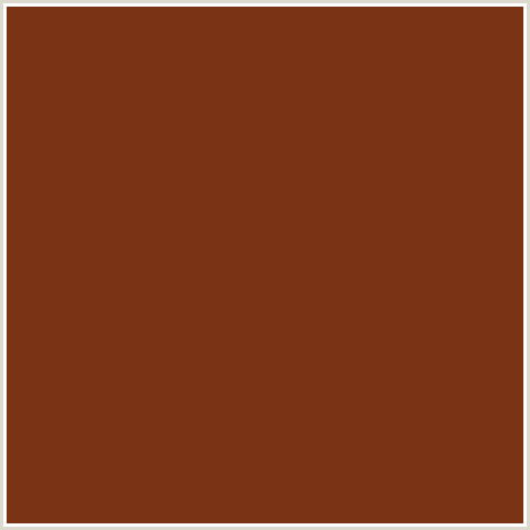 7A3315 Hex Color Image (PEANUT, RED ORANGE)