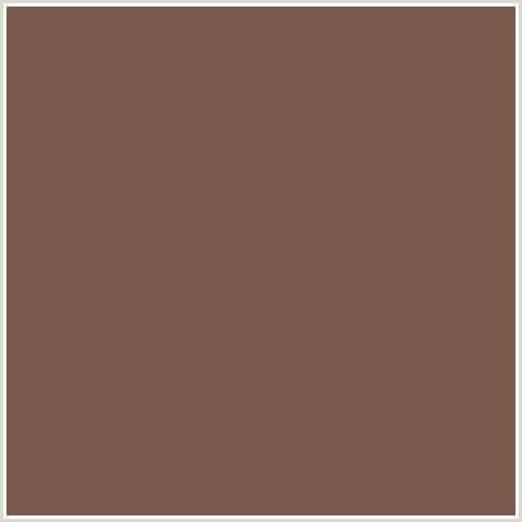 7A5A4C Hex Color Image (RED ORANGE, ROMAN COFFEE)