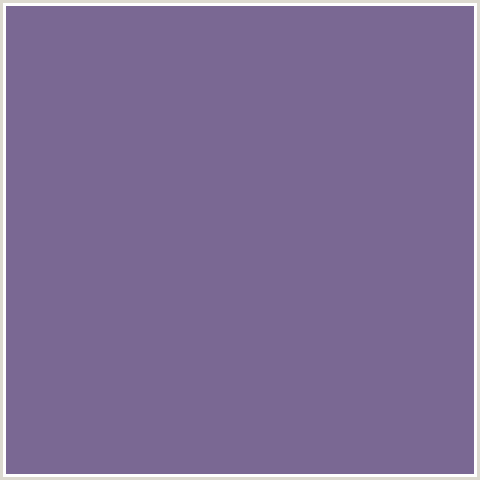 7A6893 Hex Color Image (BLUE VIOLET, RUM)