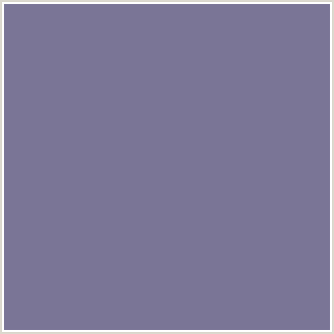 7A7596 Hex Color Image (BLUE, WATERLOO )