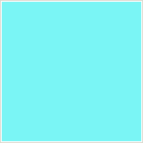 7AF5F5 Hex Color Image (LIGHT BLUE, SPRAY, TEAL)