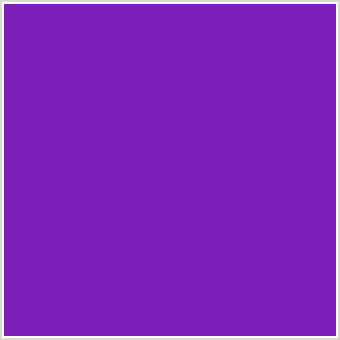 7B1FB8 Hex Color Image (PURPLE HEART, VIOLET BLUE)