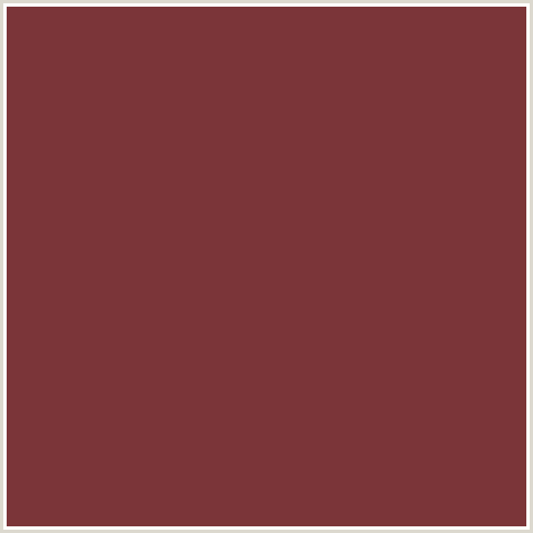 7B3539 Hex Color Image (LOTUS, RED)
