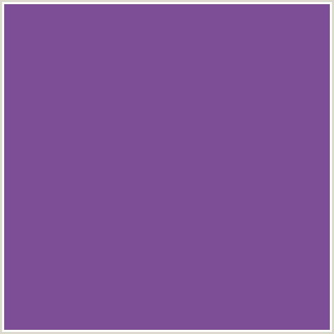 7D4E96 Hex Color Image (AFFAIR, VIOLET BLUE)