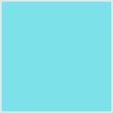 7DE2E9 Hex Color Image (BABY BLUE, LIGHT BLUE, SPRAY, TEAL)