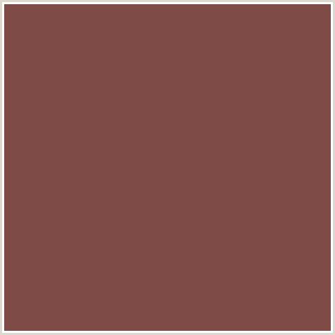 7E4B46 Hex Color Image (CRIMSON, MAROON, RED, SPICY MIX)