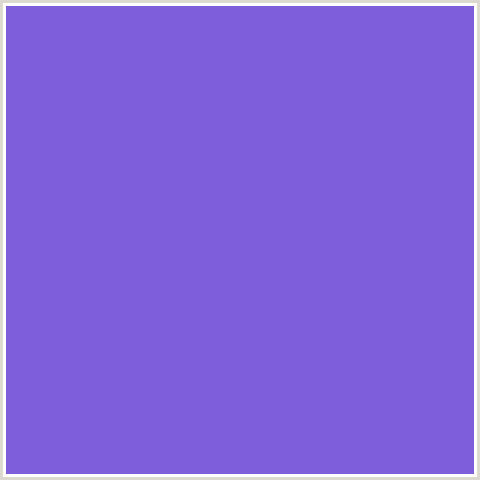 7E5EDB Hex Color Image (BLUE VIOLET, MEDIUM PURPLE)