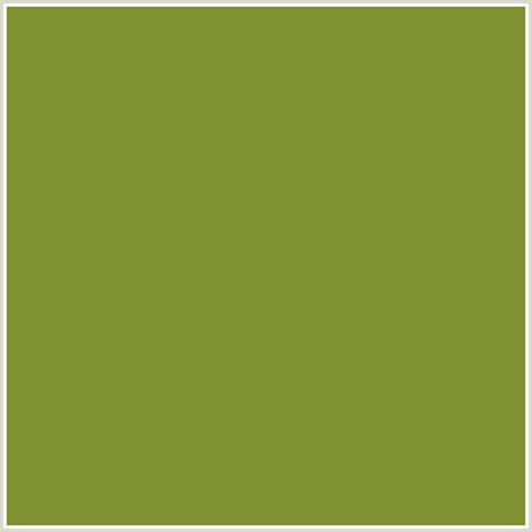 7E9234 Hex Color Image (GREEN YELLOW, SYCAMORE)