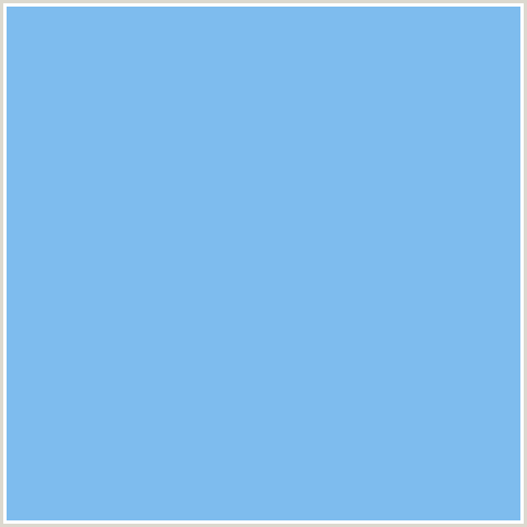 7EBCEE Hex Color Image (BLUE, JORDY BLUE)